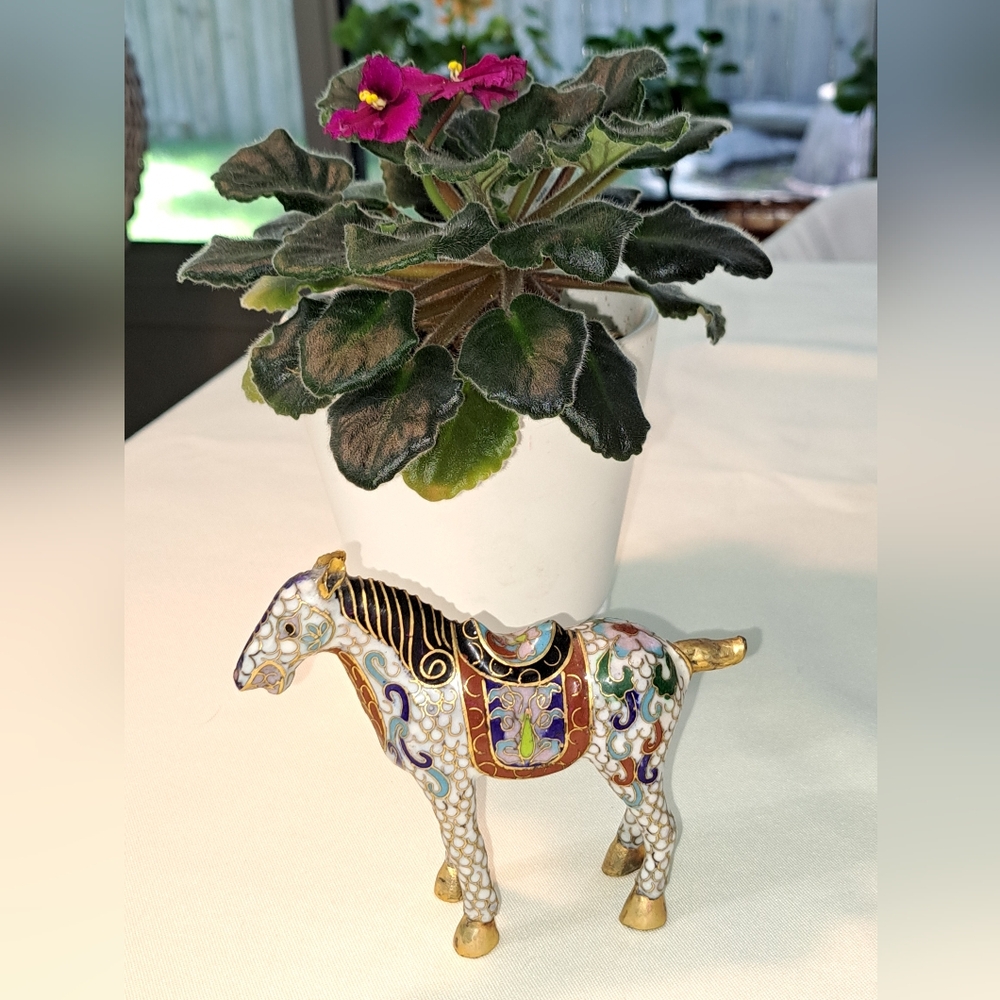 Vintage Cloisonne Small Carousel Horse 2.5"